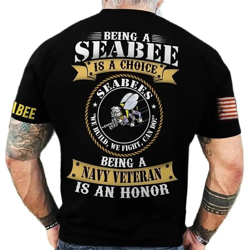 US Army Veteran Print T  Shirts For Men Summer Casual O Neck Short Sleeve Polyester Tees Shirt Street Trendy Loose Men's Clothes| |   - AliExpress