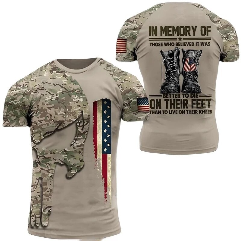 USA Army US Veteran T Shirt for Men Clothing Combat Military Camouflage T Shirt 3D Skull Printed Short Sleeve Olive Beige Tshirt| |   - AliExpress
