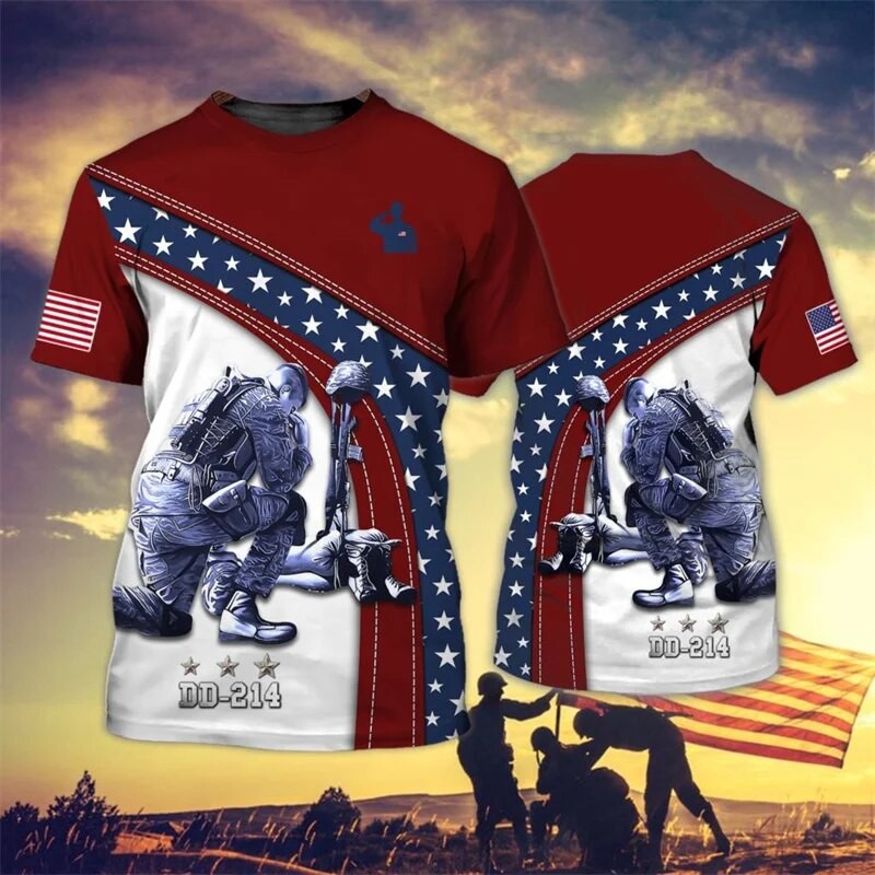 Men's T shirt 3D Print Summer O Neck Short Sleeve Oversized Tops Casual Tee Shirt For Men Street NAVY Veteran Cool Clothing| |   - AliExpress