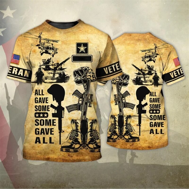 Men's T shirt 3D Print Summer O Neck Short Sleeve Oversized Tops Casual Tee Shirt For Men Street NAVY Veteran Cool Clothing| |   - AliExpress