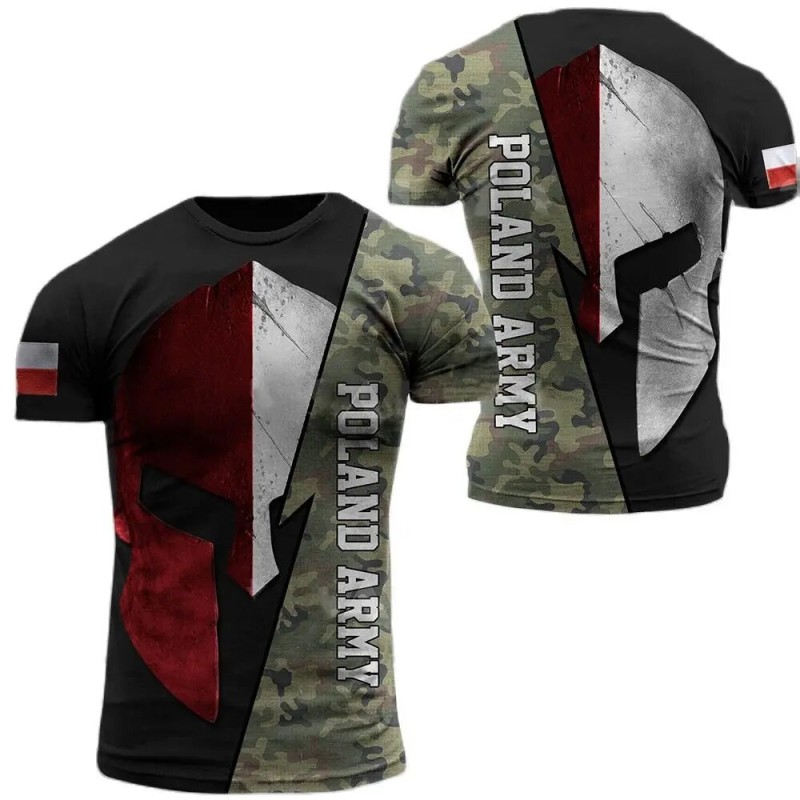 Polish Army Men's T Shirt Veteran Soldier Poland Flag Print Men's Clothing Oversized 6XL Pullover O Neck Short Sleeve Shirt| |   - AliExpress