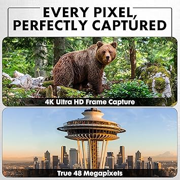 Minolta 12x32 Digital Binoculars - 4K UHD Video Camera, 48MP Photo, 8X Digital Zoom, IPS Anti-Glare Screen, Fog-Resistant Optics, Compact, Ideal for Birdwatching & Travel Hunting