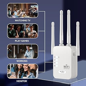2025 WiFi Extenders Signal Booster for Home Long Range Up to 9800 sq. ft & 40 Devices, WiFi Extender Signal Booster, Internet Booster, Long Range WiFi Extender,Quick Setup-Medium