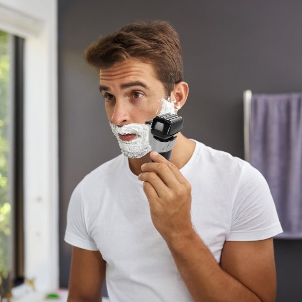 Electric Foil Face Shaver 5-Blade Electric Razor For Men Wet & Dry Jawline Beard Trimmer Precision Sideburn Shavers IPX6 Waterproof With LED Display Cleaning Brushes - Image 4