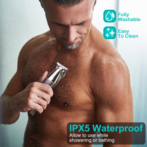 1Set All In One Beard Trimmer For Men With 5 Trimmer Heads IPX5 Waterproof Electric Razor For Face Nose Body Beard Cordless Hair Shaver Clipper Grooming Kit For Men Husband Father - Image 3
