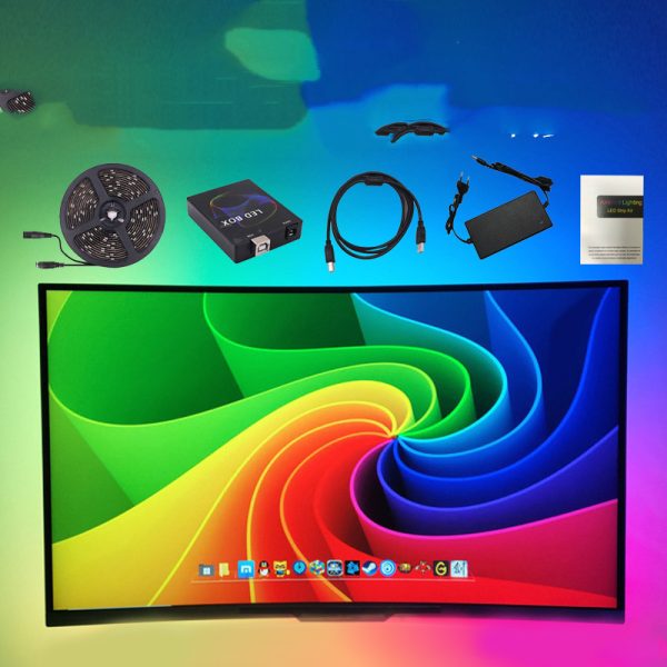 Monitor Computer LCD Screen Overflow Color Sync Light Belt - Image 2